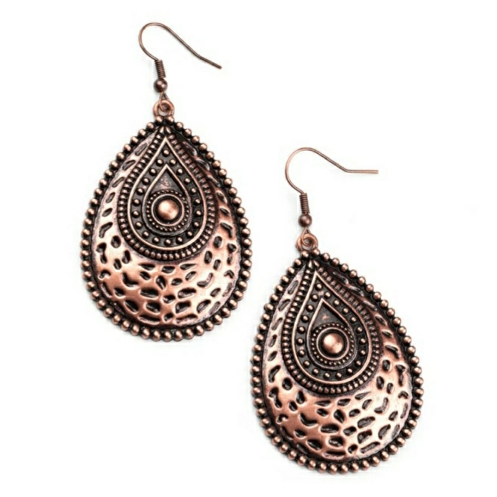 Elegant Copper Teardrop Earrings